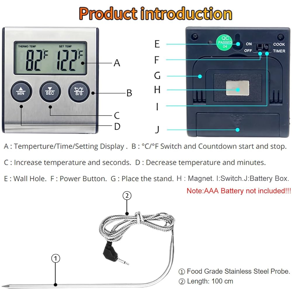 Digital LED Thermometer with Probe