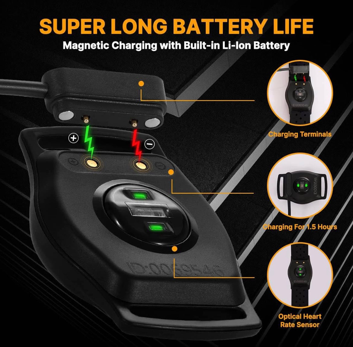 LIVLOV V9 Bluetooth ANT+ Heart Rate Monitor Armband, HRM Sensor IP67 Waterproof