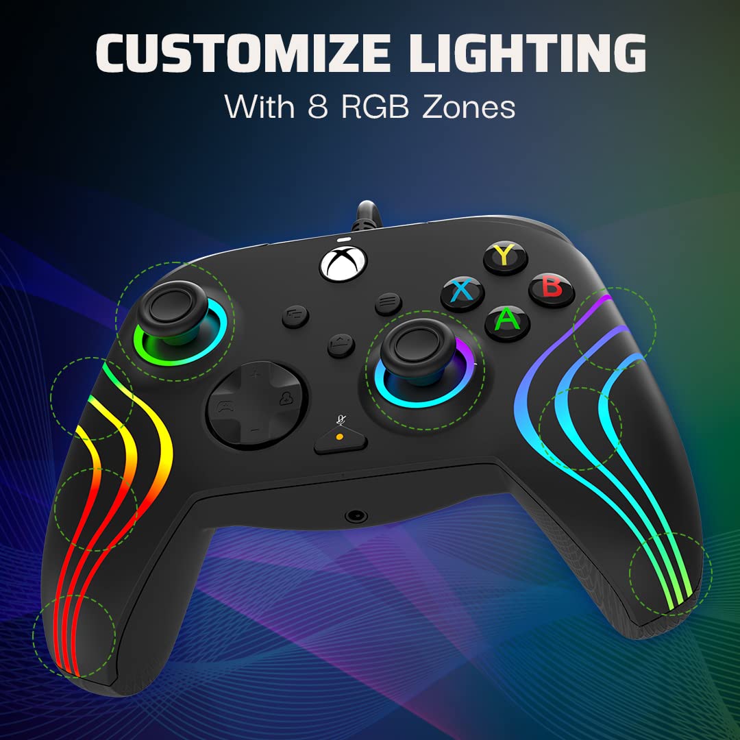 PDP Gaming Afterglow Wave Enhanced Wired Controller for Xbox Series X|S, Xbox One, Windows 10/11 PC