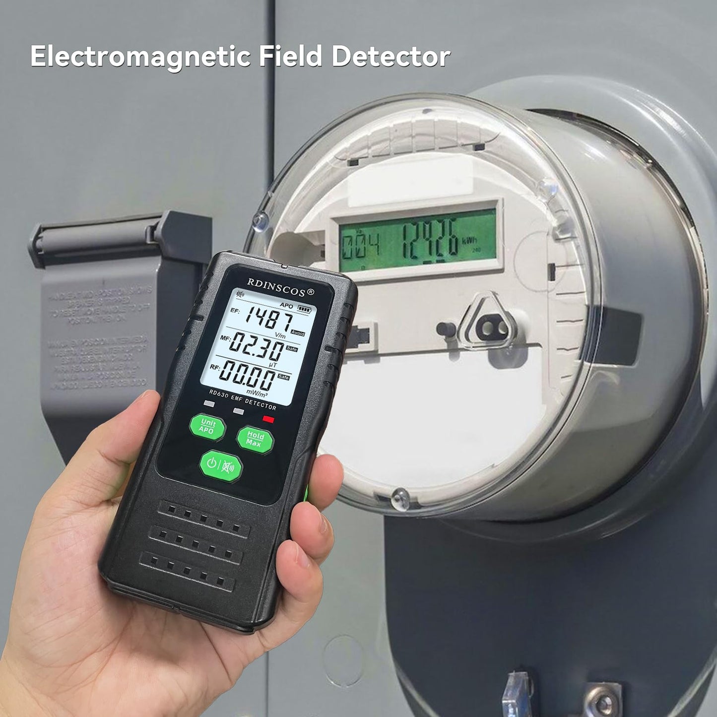 EMF Meter RDINSCOS Digital Electromagnetic Field Radiation Magnetic Radio Frequency Detector