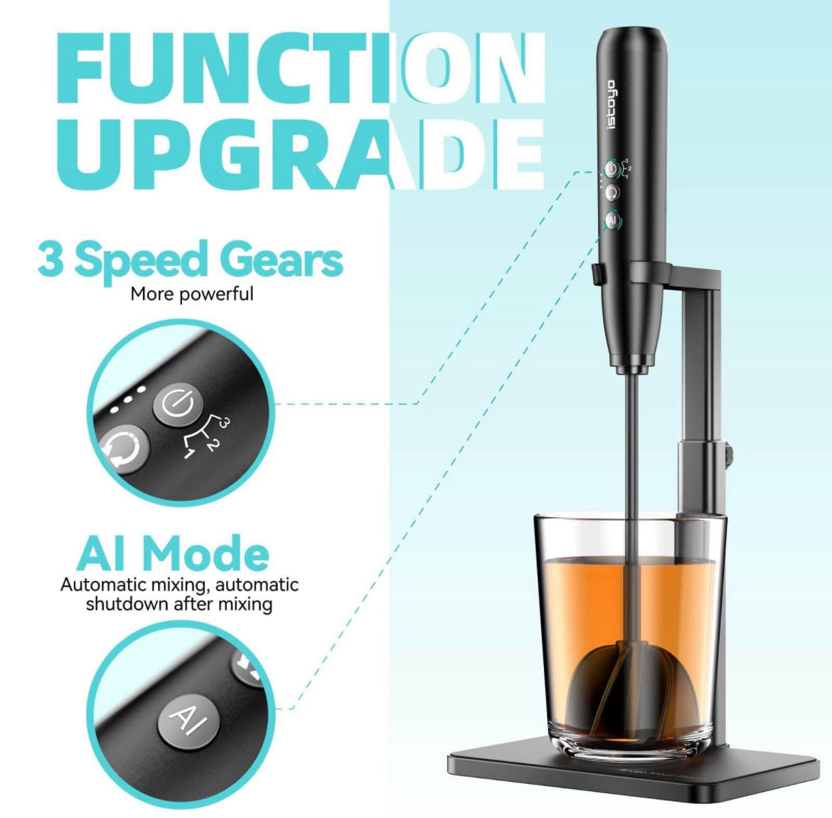 ISTOYO Rechargeable Resin Mixer Ultra, Upgraded 3 Speeds Control Epoxy Mixer with AI Mode