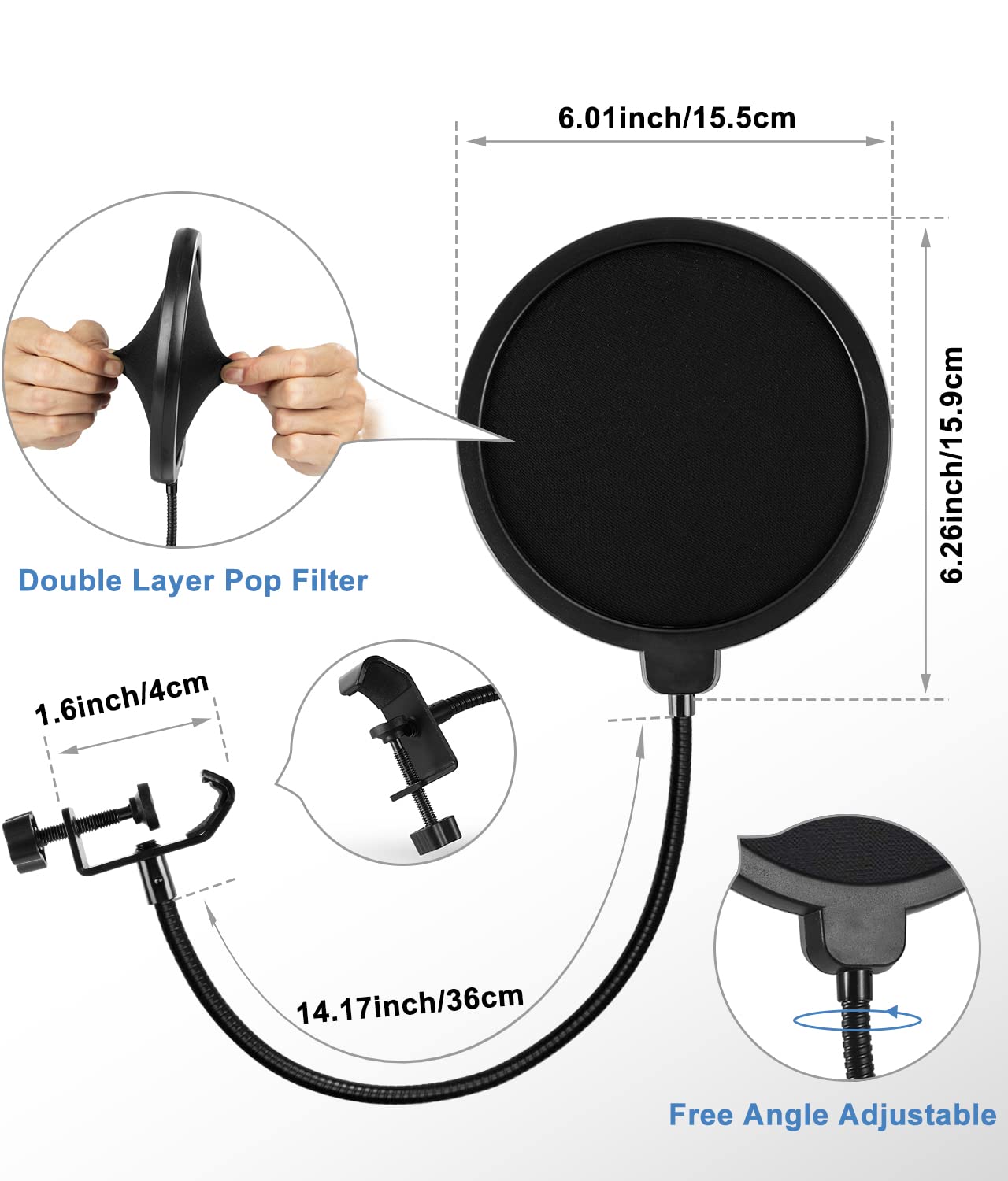 BILIONE Multifunctional Desktop Microphone Stand