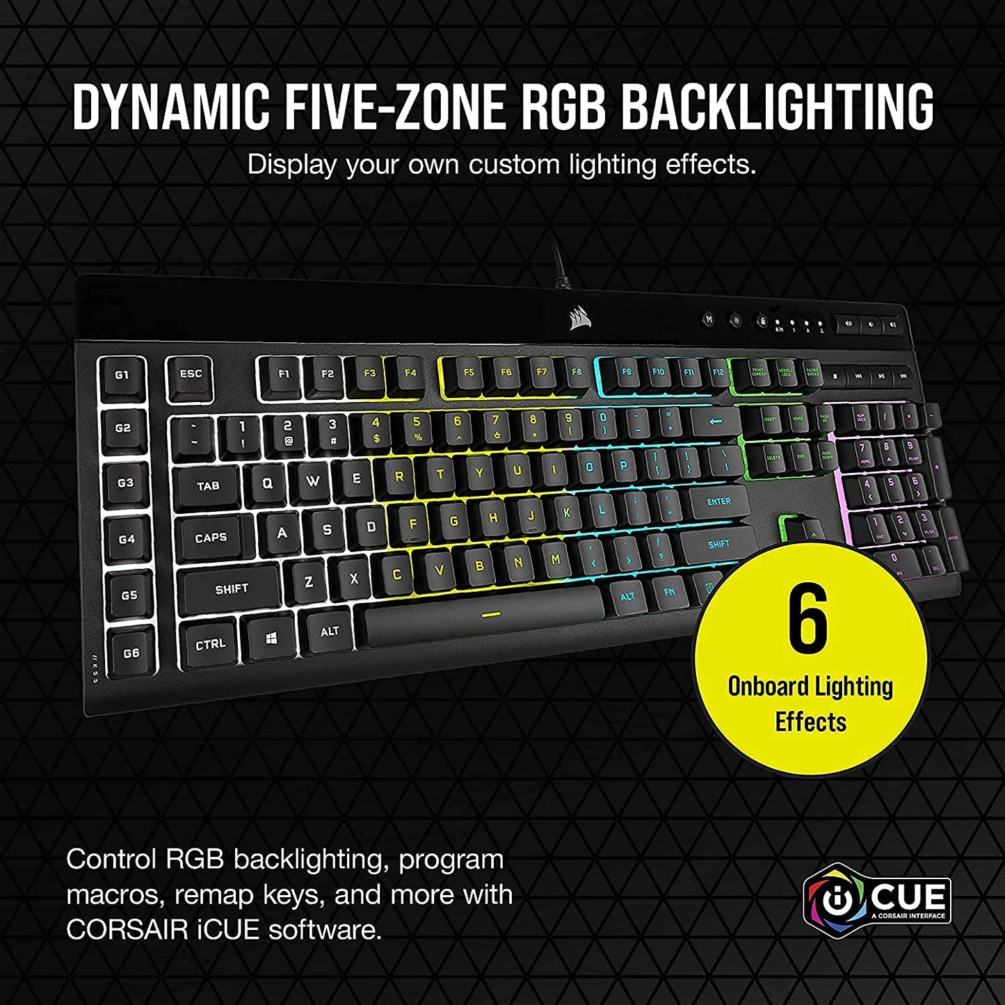 Corsair K55 RGB PRO Membrane Wired Gaming Keyboard – IP42