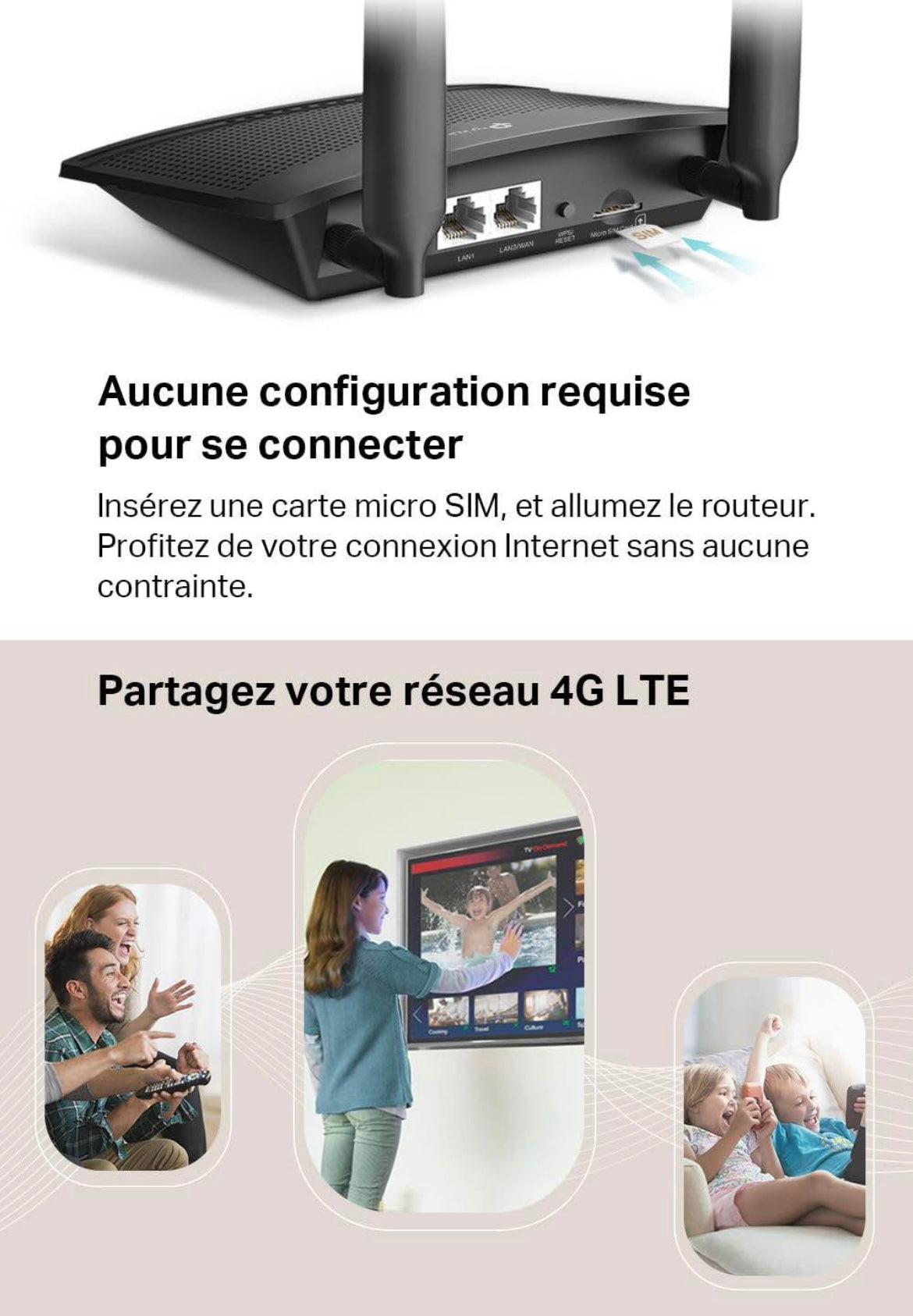 TP-Link TL-MR110 4G LTE WiFi Router N300Mbps, 4G CAT4 Speed Up to 150Mbps, 4G SIM Box, 4G Modem