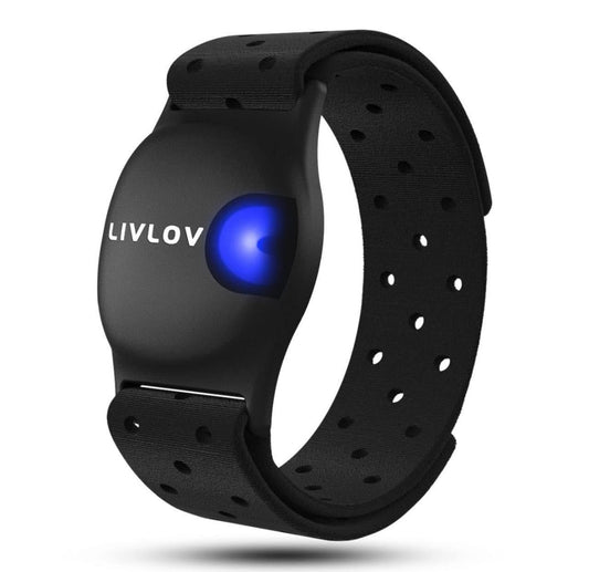 LIVLOV V9 Bluetooth ANT+ Heart Rate Monitor Armband, HRM Sensor IP67 Waterproof