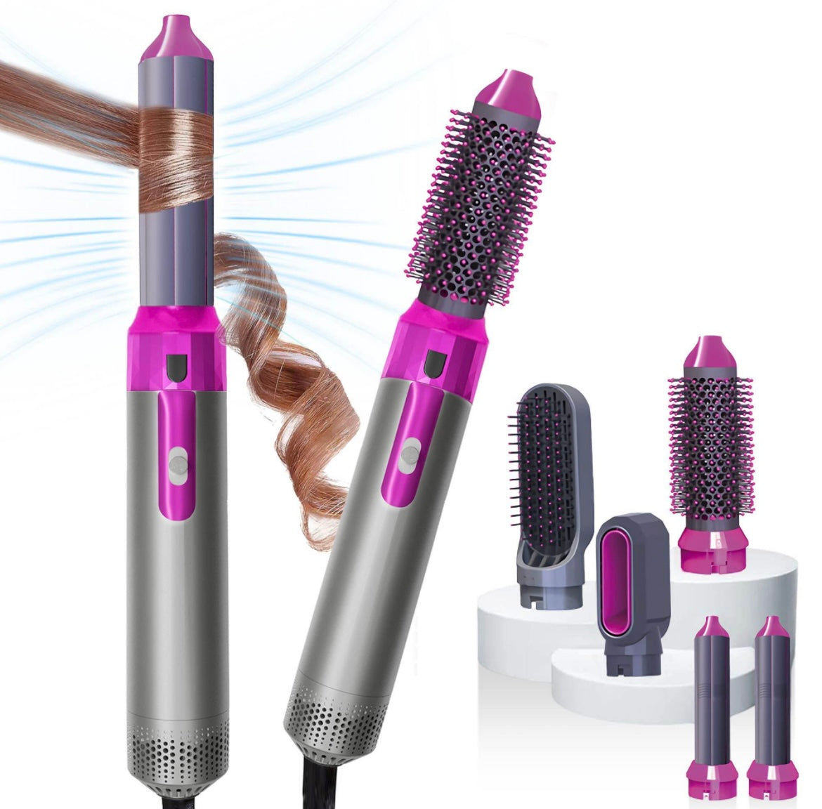 New Updated 5 in 1 Hair Styler, Hot Air Brush, Hair Dryer Brush, Hair Curler, Air Styler, Hair Dryer