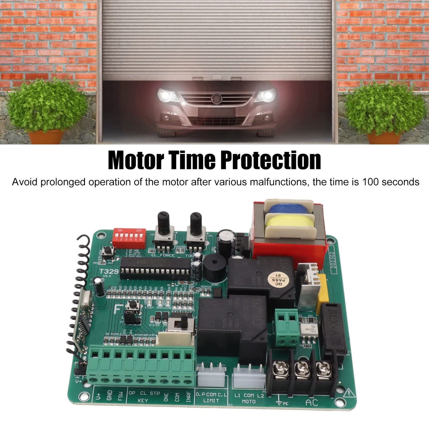 Sliding Gate Opener, Automatic Gate Motor Control with 2 Remote Controls