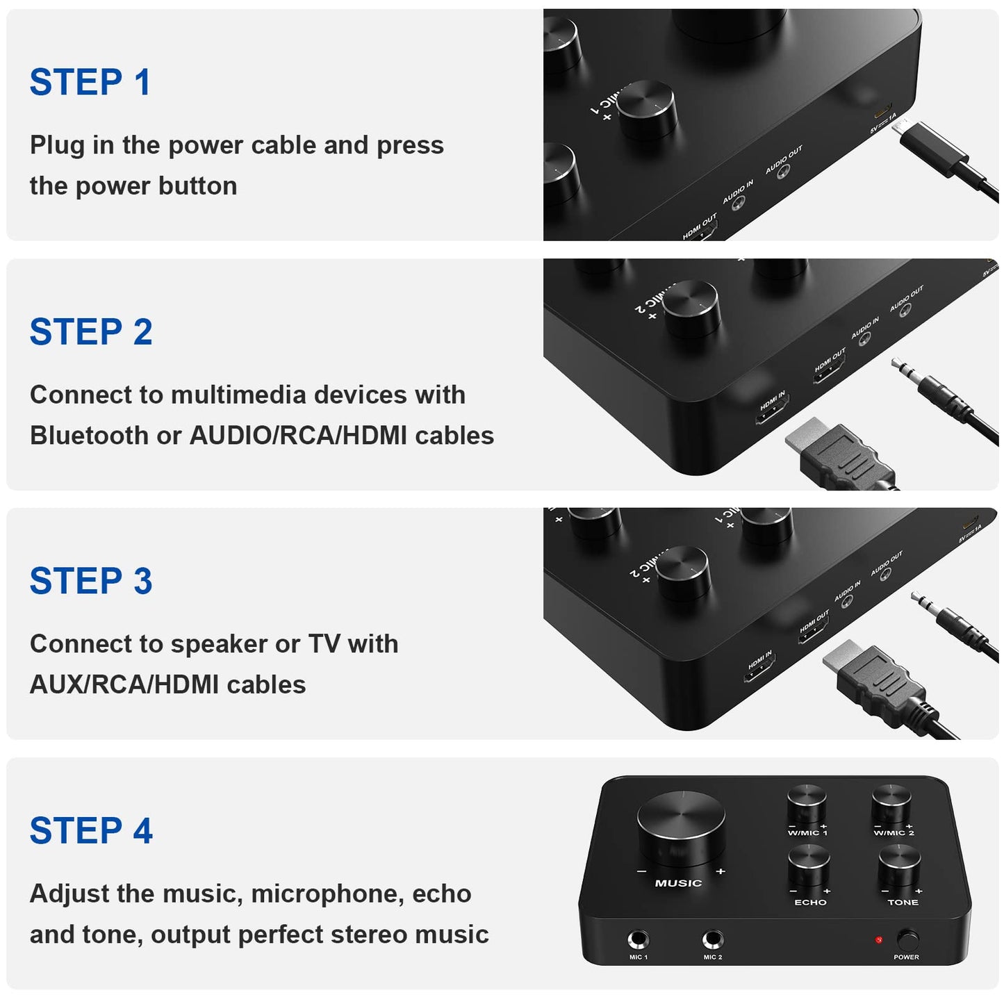 Rybozen Dual Handheld Wireless Microphone Karaoke Mixer System