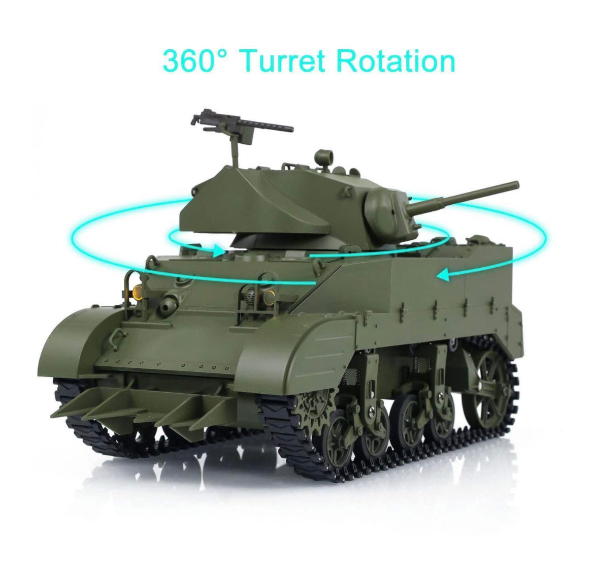 Tank Gauge with Remote Control US Stuart M5A1 RTR Light Tank Model Radio Control with light