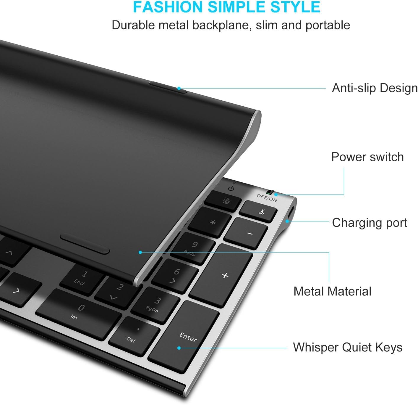 Jelly Comb Rechargeable Wireless Keyboard and Mouse Set, Bluetooth