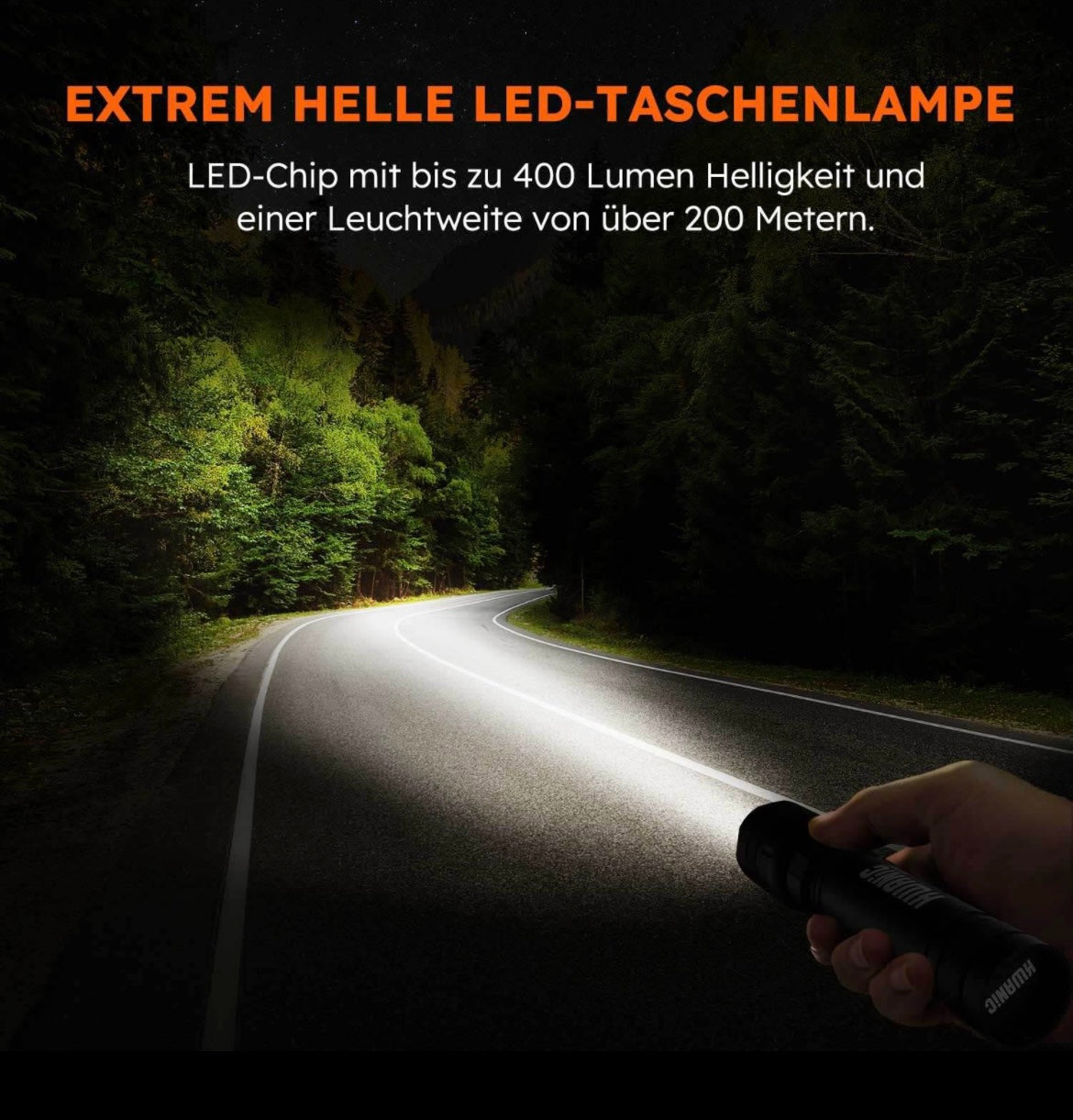 Kwanic Rechargeable LED Flashlight, Extremely Bright Waterproof