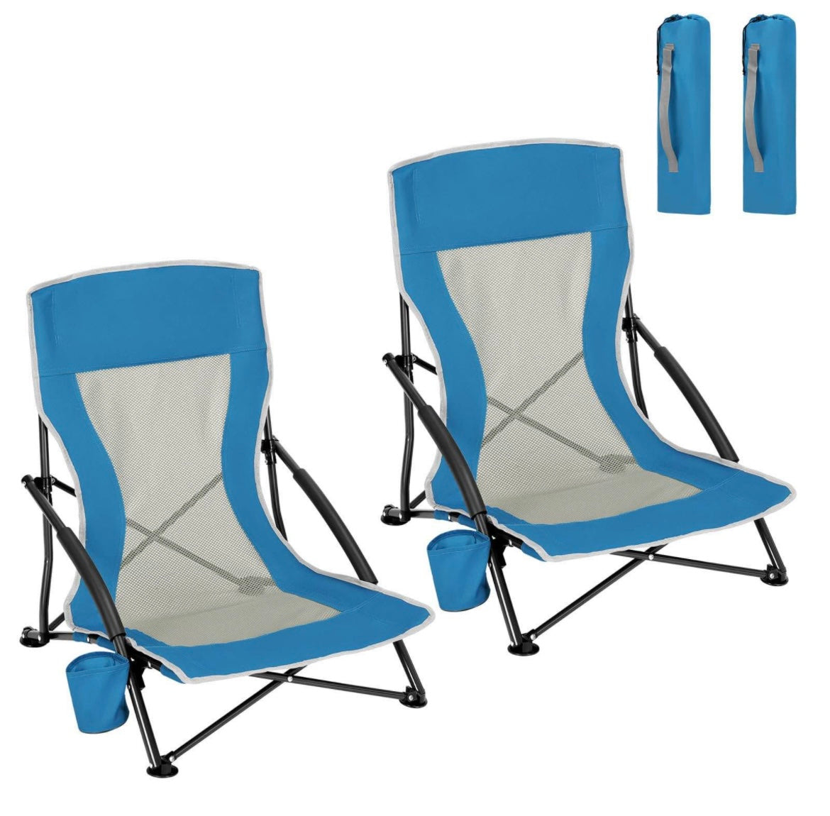 WOLTU Low Edge Chair Camping Chair Foldable 2 Pieces