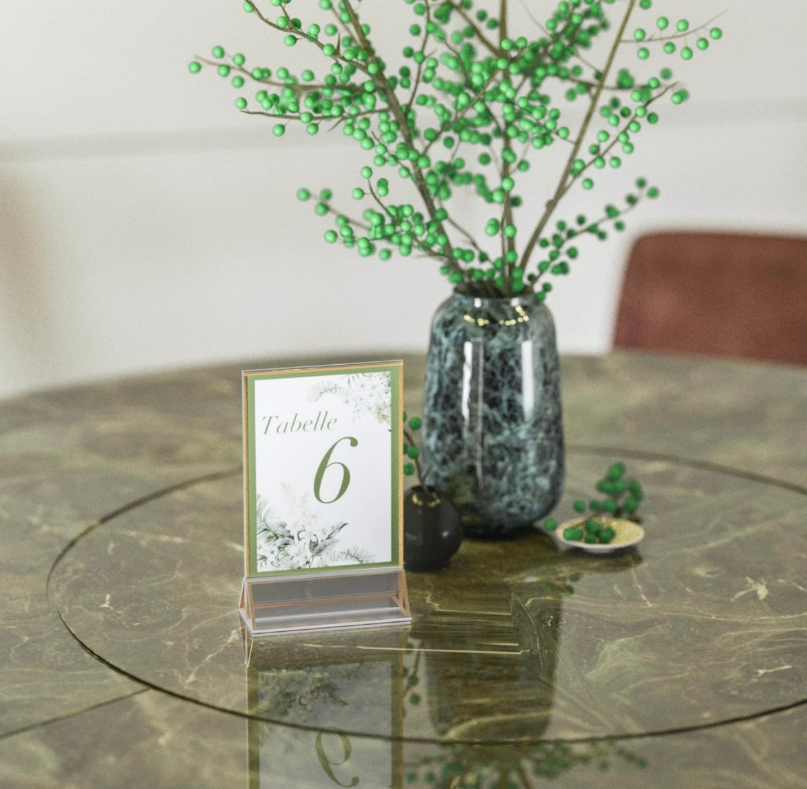 Sezanrpt Acrylic Place Card Holder Gold 13 x 18cm Vertical 4 Pack