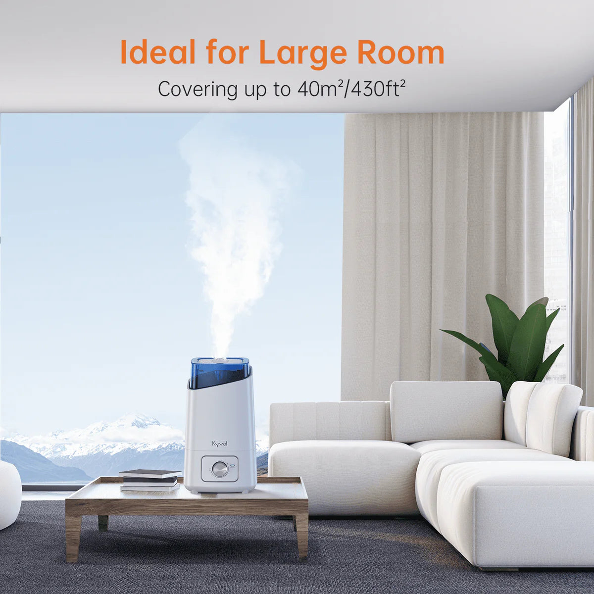 Kyvol HD3 Humidifier (White), 4.5L Cool Mist Humidifiers, 26dB Quiet Ultrasonic Humidifiers