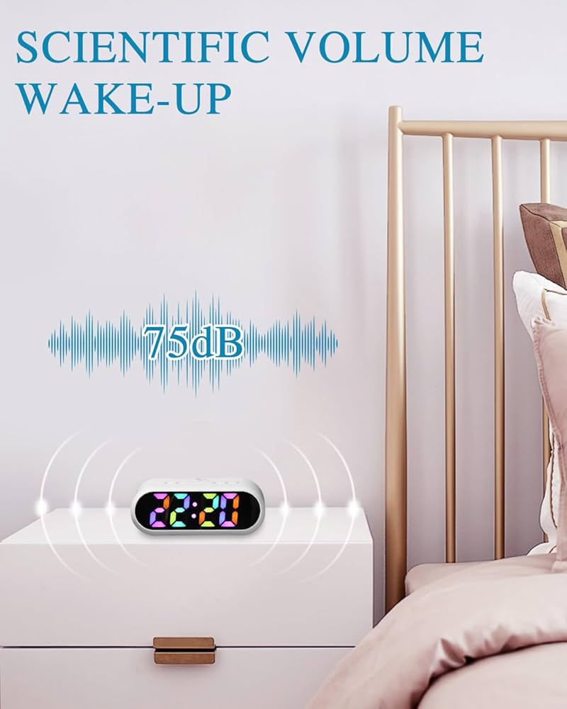 Digital Alarm Clock, Colorful LED Alarm Clock