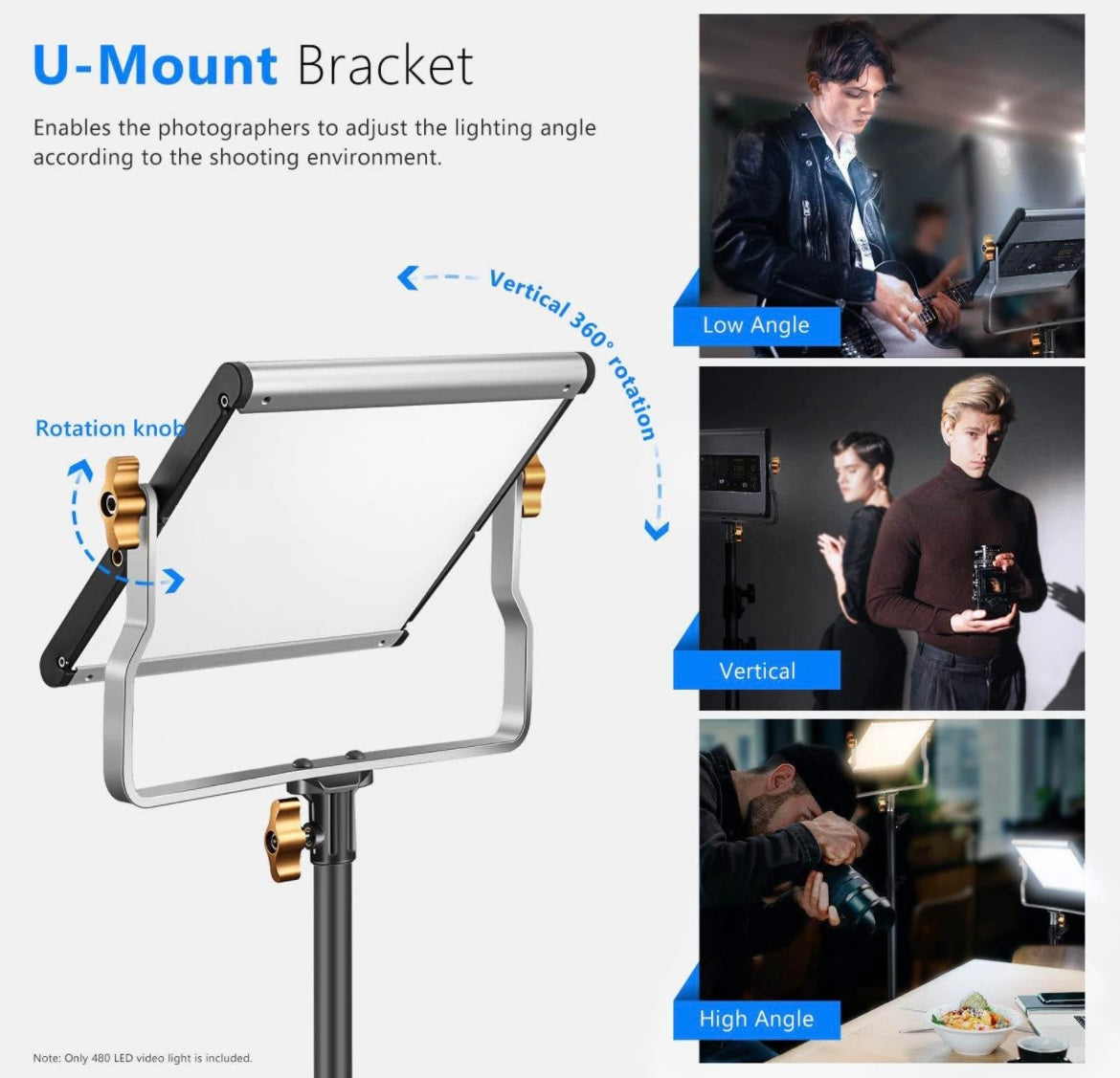Neewer Dimmable Bi-Color LED with U Bracket Professional Video Light for Studio