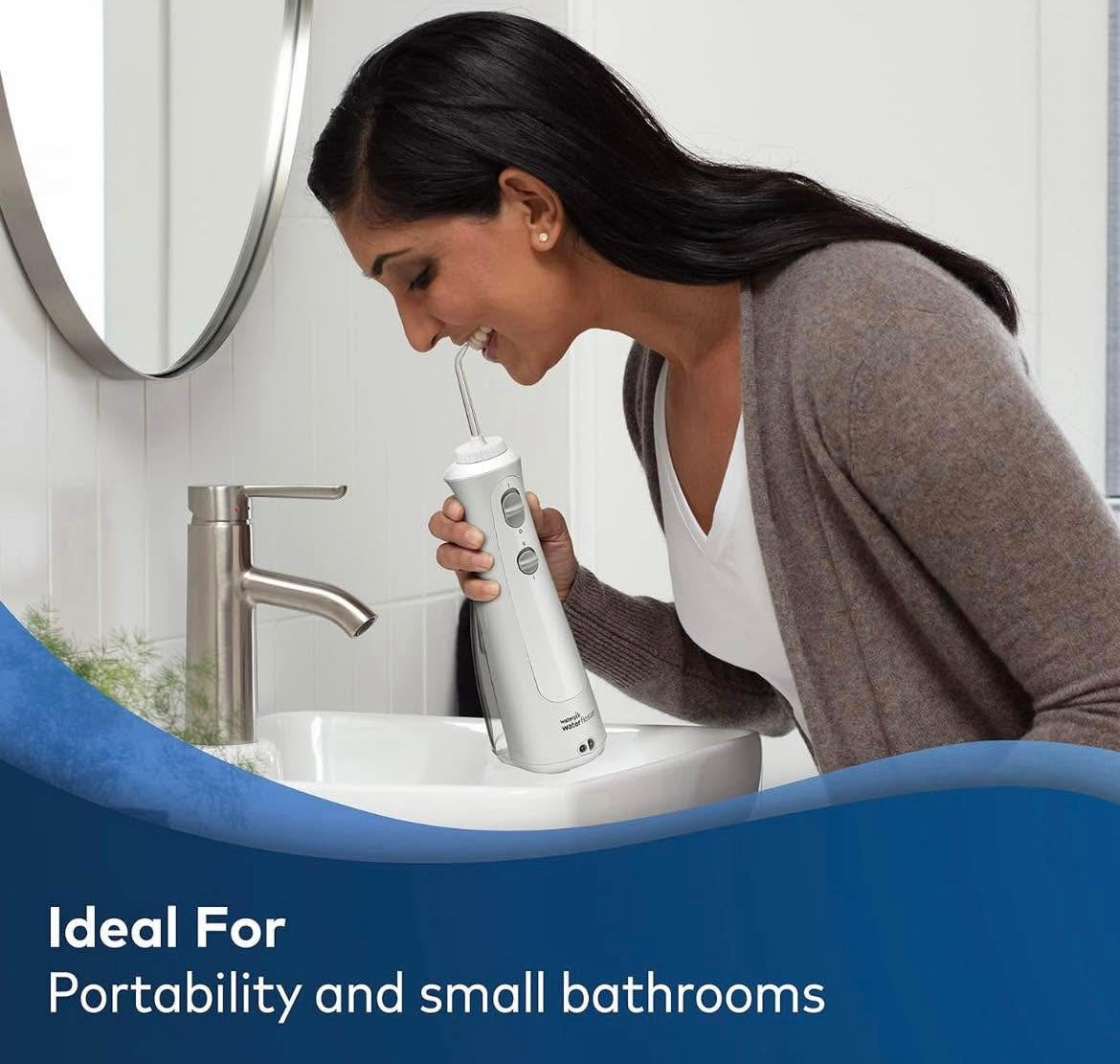 Waterpik Cordless Pearl Water Flosser Bundle with 4 Tips, 7oz Reservoir, 2 Pressure Settings