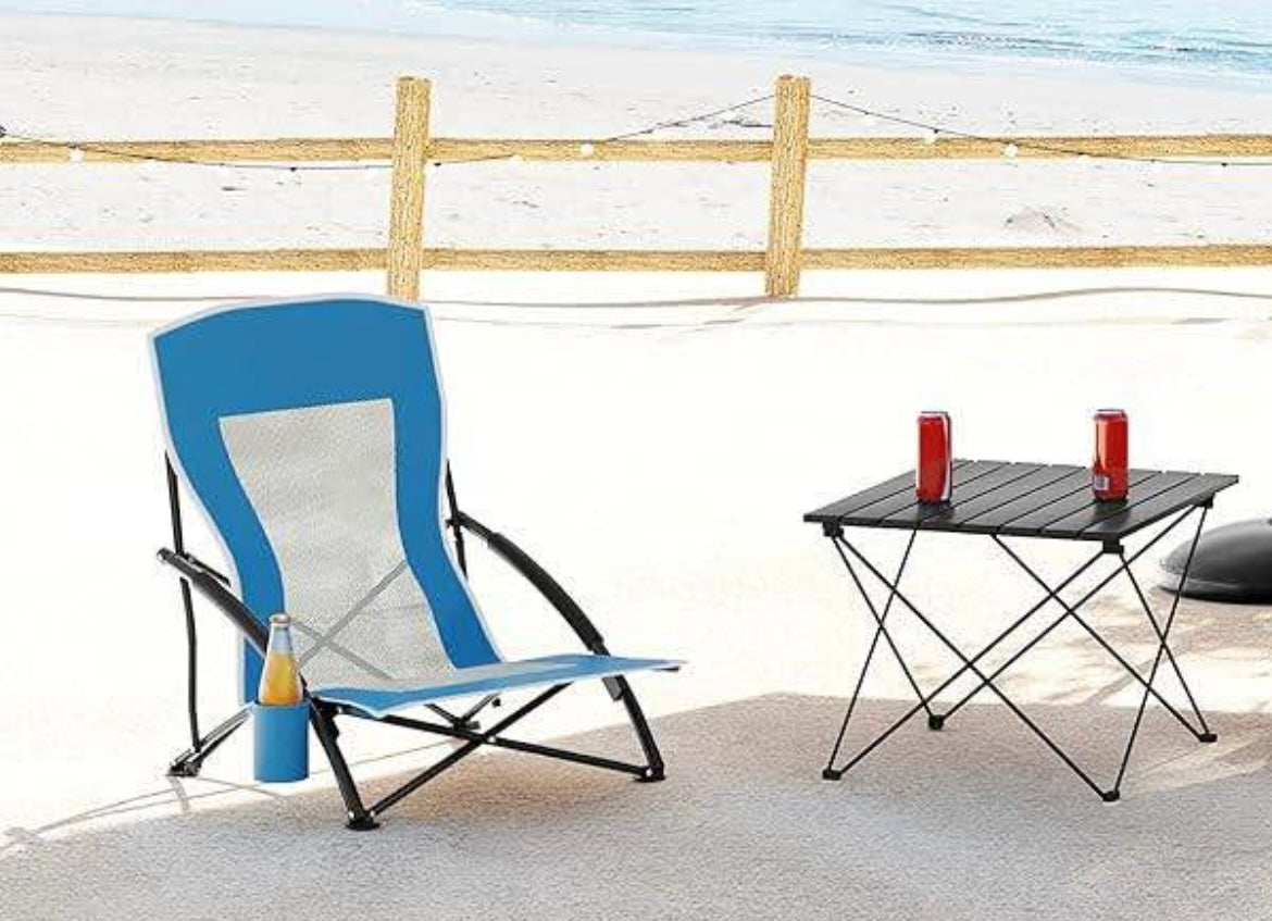 WOLTU Low Edge Chair Camping Chair Foldable 2 Pieces
