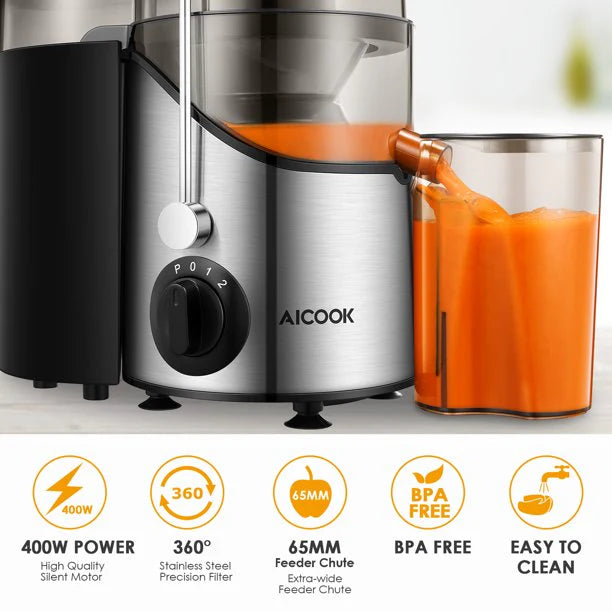 Aicook Juicer Extractor, Centrifugal Juicer 3'' Wide Mouth AMR526 400W