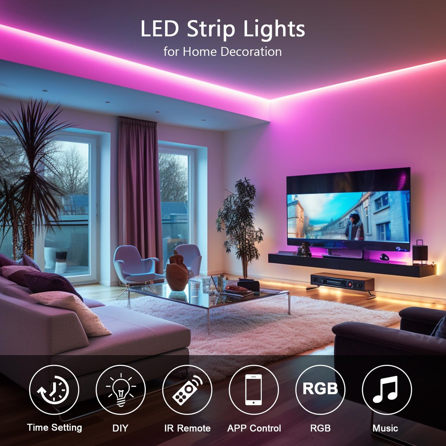 IOM LED RGB Neon 10M, WiFi 220-240V Smart Impermeabile IP65 Tubo LED