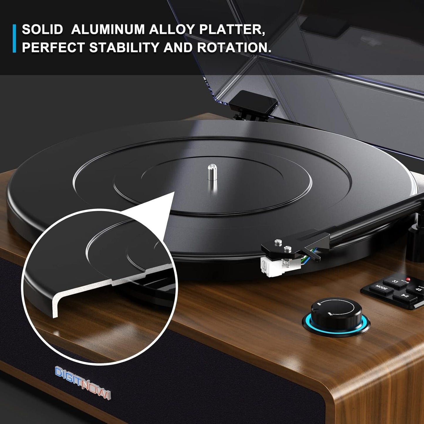 DIGITNOW WOODEN WIRELESS TURNTABLE CONVERTER
