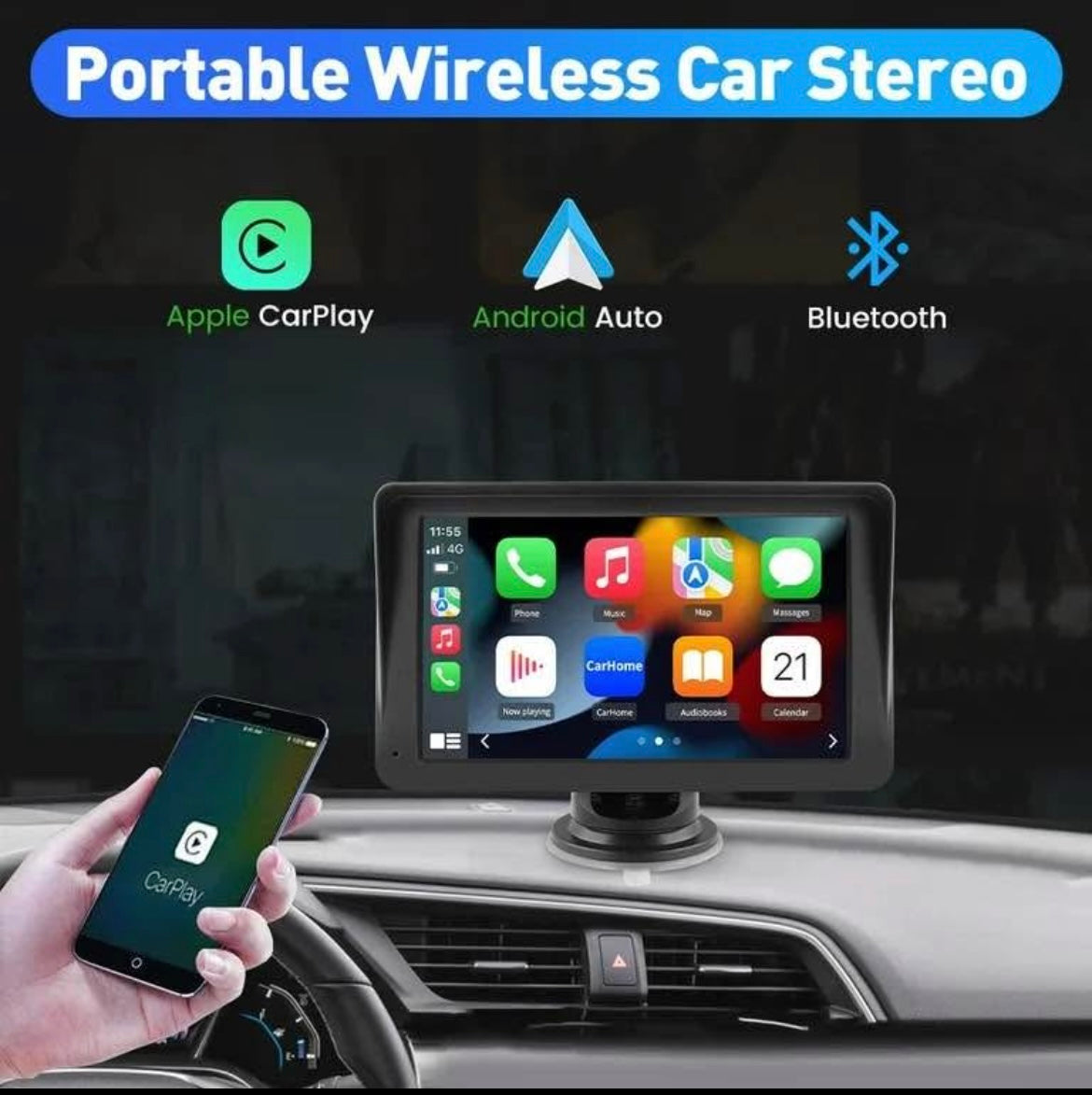 Awesafe 7 inch Touch Screen Wireless Carplay Car Stereo with Android Auto Support Bluetooth