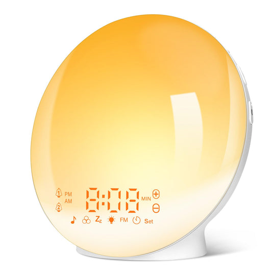 Sunrise Alarm Clocks, Wake Up Light with Sunrise/Sunset Simulation Dual Alarms