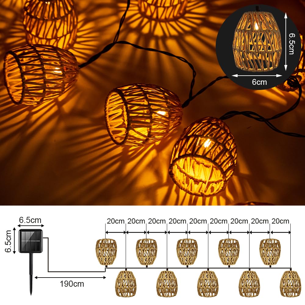 Oneshlee Outdoor Solar Fairy Lights: 10 LED, 3.6m, Beige, Warm White, IP44 Waterproof, Outdoor Use
