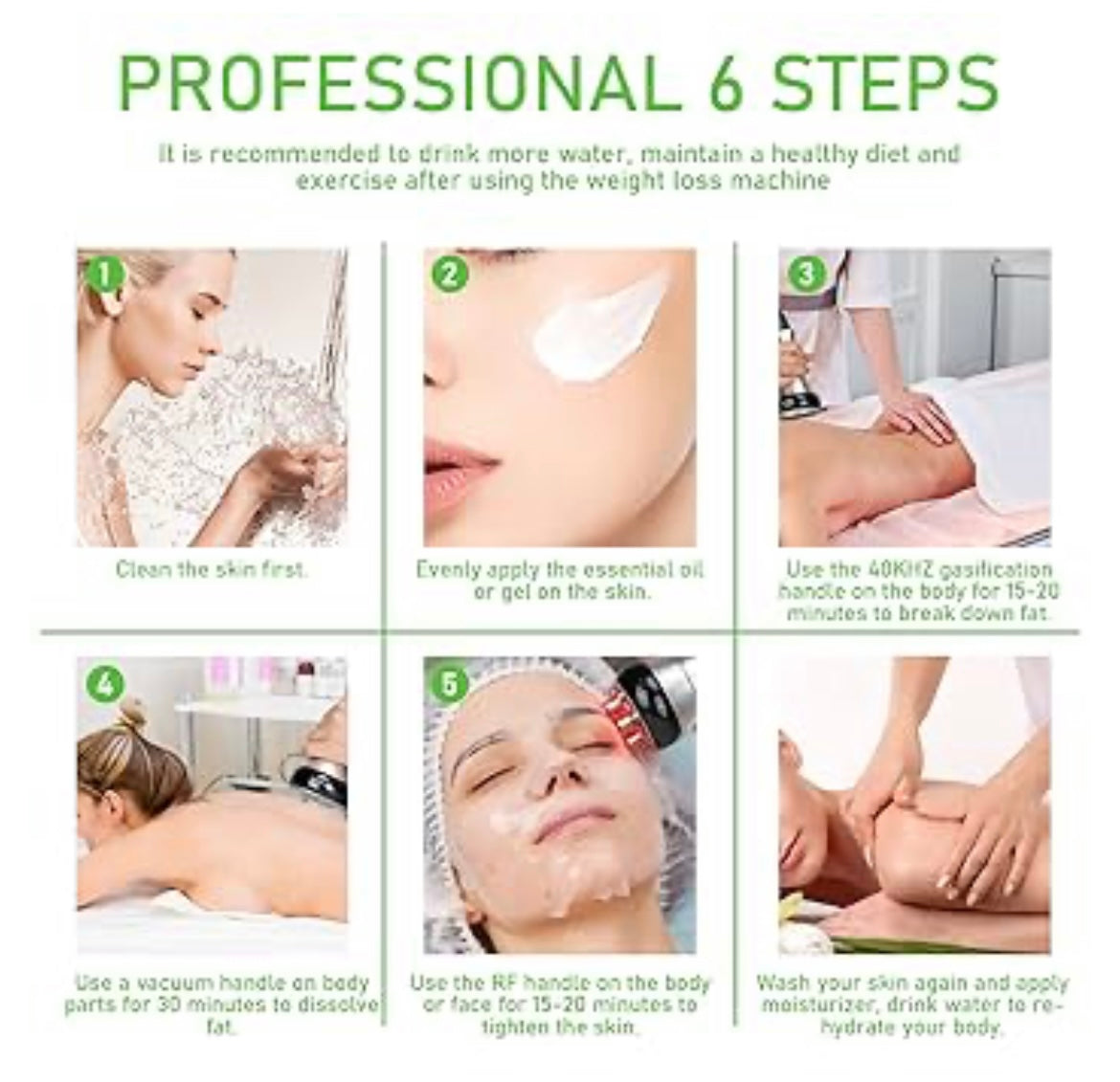 Cavitation Machine, Body Sculptor, Body Slimming Device with Home Use, Spa Skin Care with 3 Massage Heads