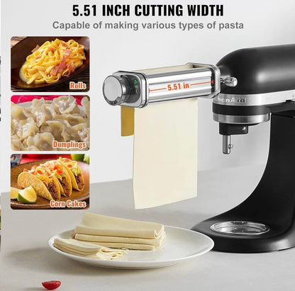 VEVOR KitchenAid Roller Attachment for KitchenAid Stand Mixer, Stainless Steel Pasta Maker