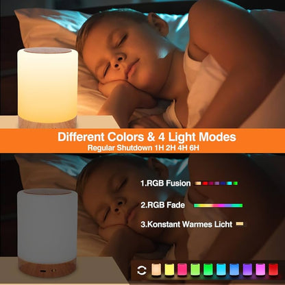 LED Bedside Lamp Dimmable,Kids Night Light Touch,Night Light Mood Light RGB 13 Colors