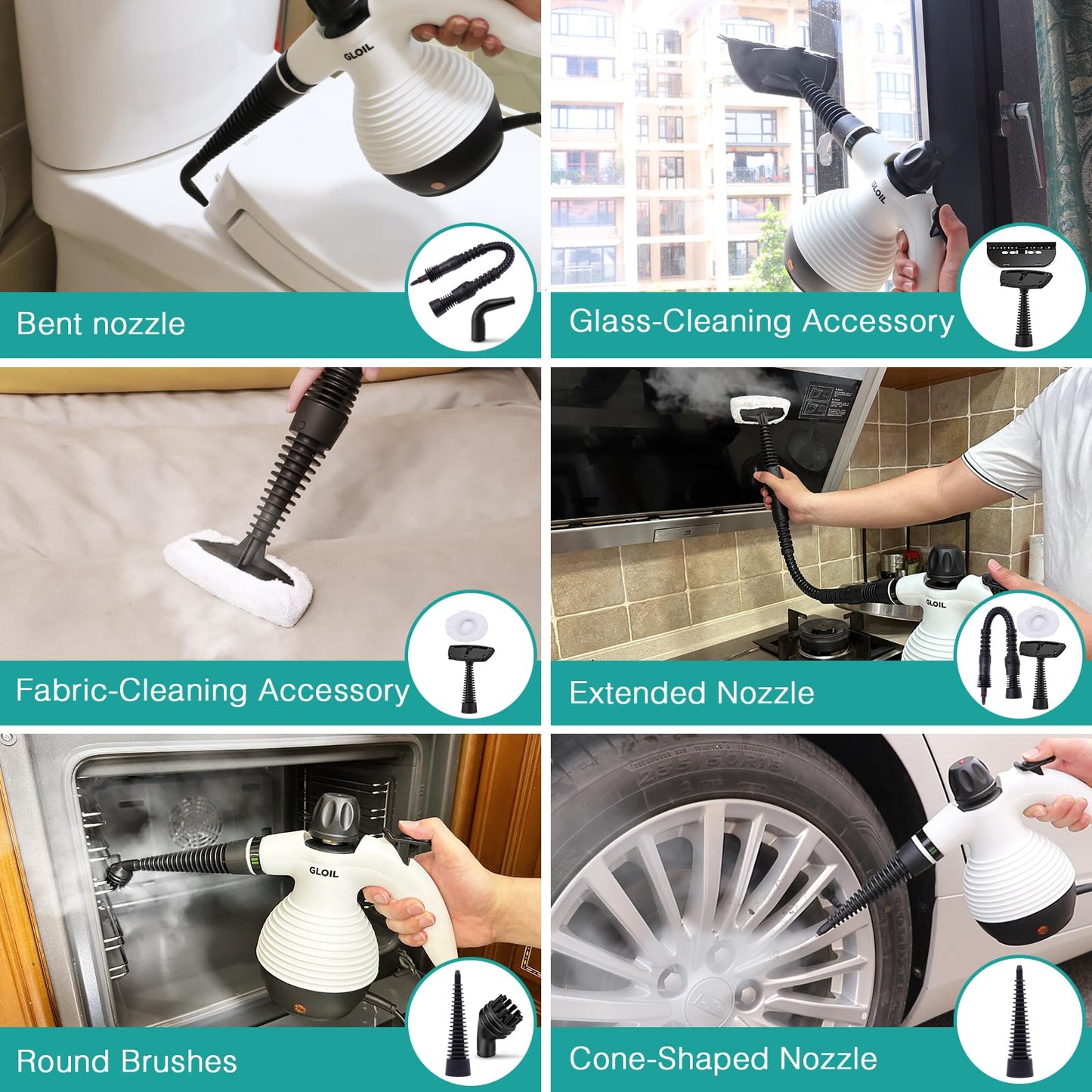 Handheld Steam Cleaner, Steamer for Cleaning, Multipurpose Portable Steam Cleaners for Home Use