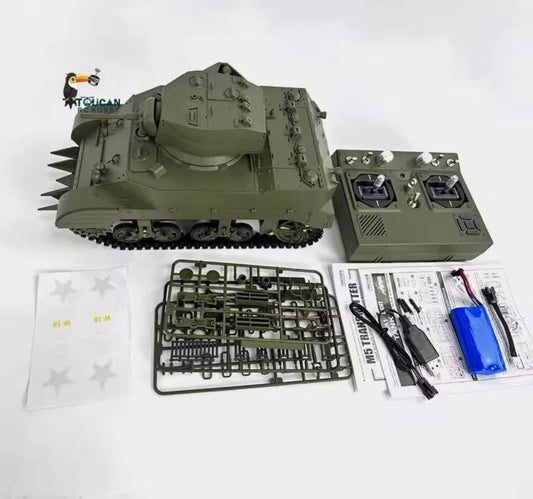 Tank Gauge with Remote Control US Stuart M5A1 RTR Light Tank Model Radio Control with light