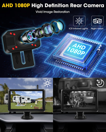 1080P Wireless Reversing Camera with HD Monitor 7 Inch Wireless Backup Camera