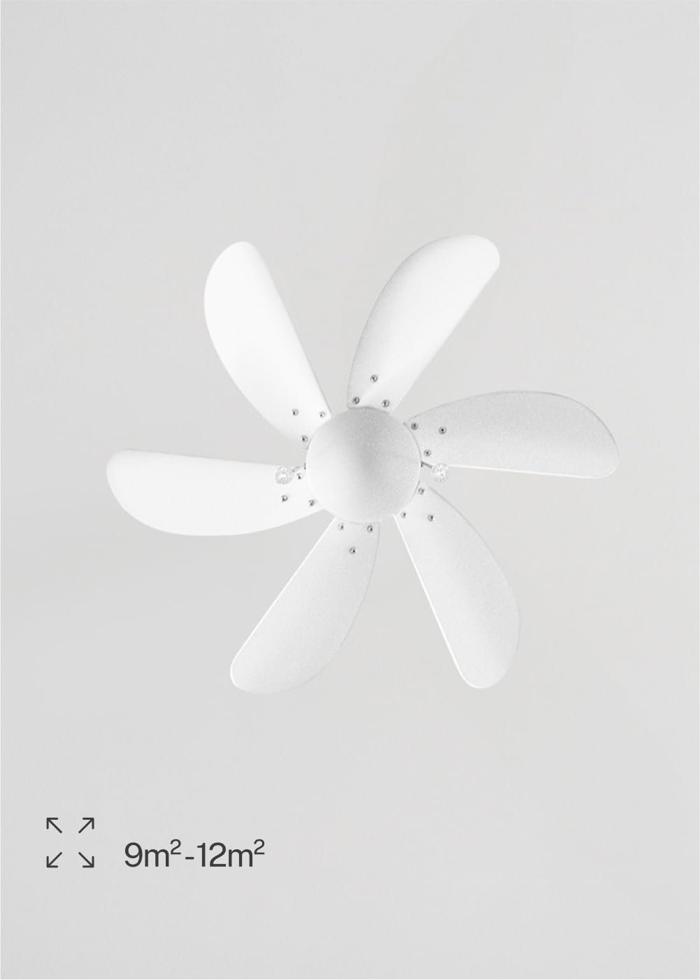 CREATE Windasy, ceiling fan, white, reversible natural wood blades with lighting, 53 W, quiet, diameter 86 cm
