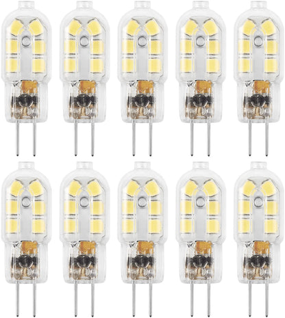 G4 LED Bulb, 12V Bi Pin 20W Halogen Bulb Replacement, NOT Dimmable, Warm White 3000K, 10-Pack