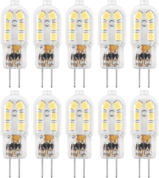 G4 LED Bulb, 12V Bi Pin 20W Halogen Bulb Replacement, NOT Dimmable, Warm White 3000K, 10-Pack