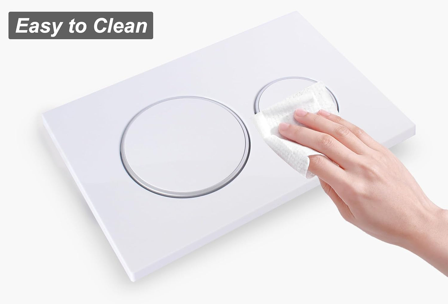 Toilet Flush Knob Dual Flush Plate, White 24.6x16.4 x1.2 cm