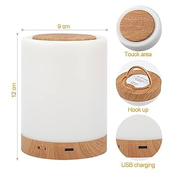 LED Bedside Lamp Dimmable,Kids Night Light Touch,Night Light Mood Light RGB 13 Colors