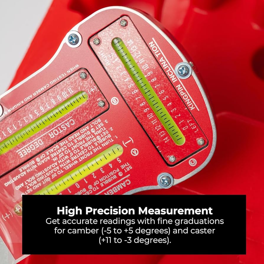 Magnetic Camber, Caster & KPI Alignment Gauge - Precision Wheel Alignment Tool for Accurate Steering Adjustment