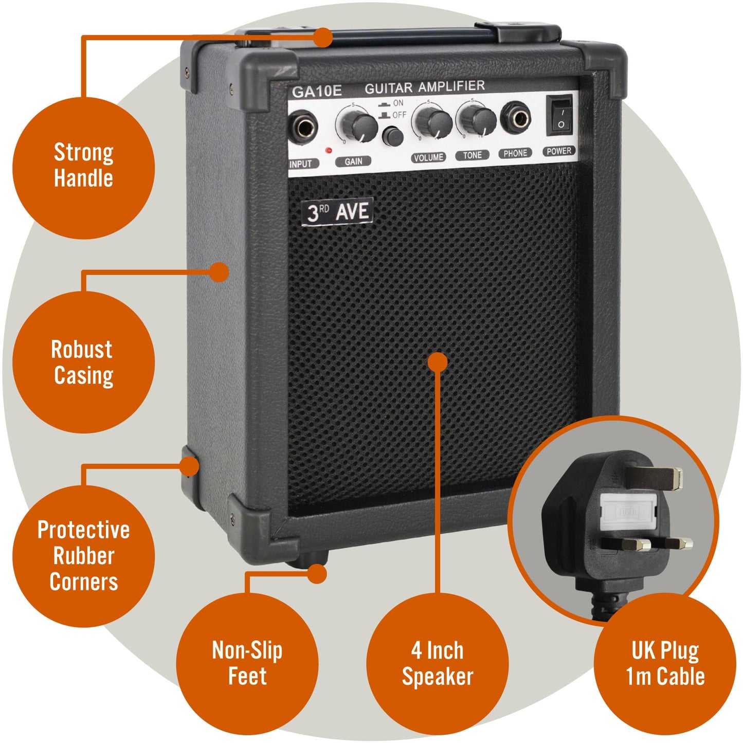 3rd Avenue 15W Guitar Amplifier with Headphone Output