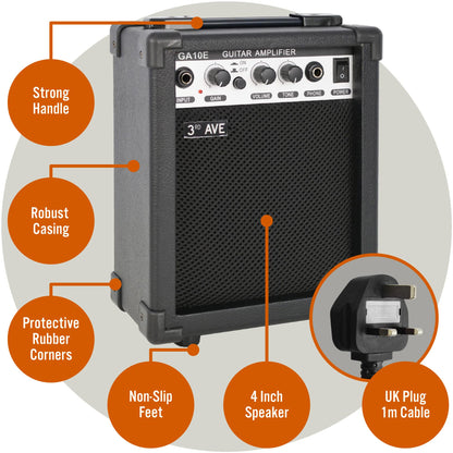 3rd Avenue 15W Guitar Amplifier with Headphone Output