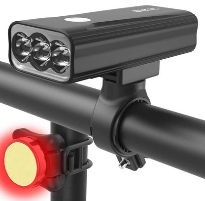 BIKIL Bike Lights Set Front and Back, USB C Rechargeable 6400 mAh Super Bright 2400 Lumen