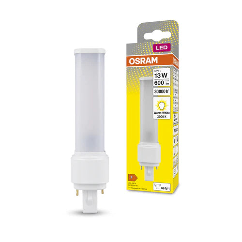OSRAM DULUX D LED EM & AC MAINS LED Tube 14.8cm (ex 13W) 6W / 3000K