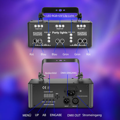 Littleboyny DJ Disco Light Party Light, LED RGB Projector Music Controlled Lights, DMX