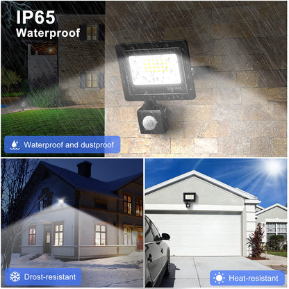 Realky 20W Floodlight Outdoor Motion Sensor, 2000LM 6500K