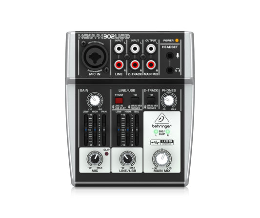 Behringer XENYX 302USB Premium 5-Input Mixer with XENYX Mic Preamp and USB/Audio Interface