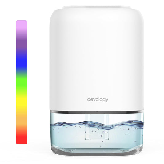 Devology Portable Compact 1100ml Mini Dehumidifier - Electric Energy Efficient