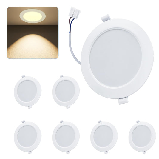 WeshLMPO LED Recessed Spotlights, 230 V, Flat Set of 6, 4 W Ceiling Spotlights