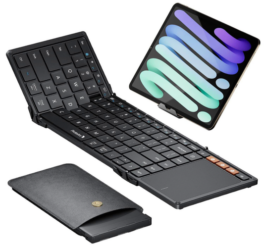 ProtoArc Foldable Keyboard with Touchpad, XK01 TP Folding Portable Keyboard, Full Size Keys